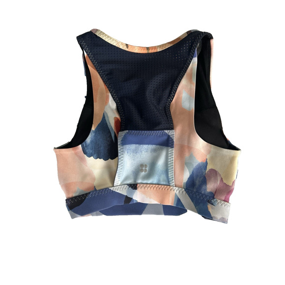 Sweaty Betty Super Sculpt Stream‎ Sustainable Sports Bra Pink Art Print XS - Picture 6 of 9